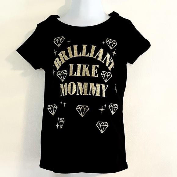 🆕Girls Gold Shimmer BRILLIANT LIKE MOMMY Graphic Tee - Picture 2 of 7